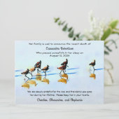 Laufende Sandpieper-Anzeige über den Tod Ankündigung (Stehend Vorderseite)