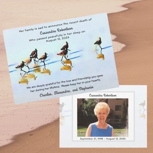 Laufende Sandpieper-Anzeige über den Tod Ankündigung