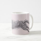 Laufende schäbige schwarze Terrier-Tasse Kaffeetasse (VorderseiteRechts)