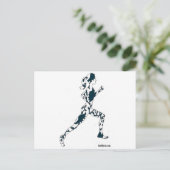 Laufende Silhouette - Blumen Postkarte (Stehend Vorderseite)