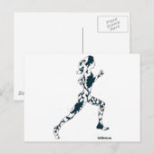 Laufende Silhouette - Blumen Postkarte (Vorne/Hinten)