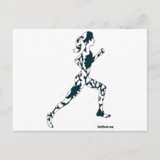 Laufende Silhouette - Blumen Postkarte