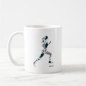 Laufende Silhouette - mit Blumen Kaffeetasse (Links)