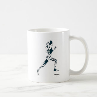 Laufende Silhouette - mit Blumen Kaffeetasse