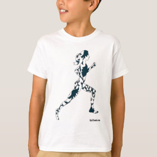 Laufende Silhouette - mit Blumen T-Shirt