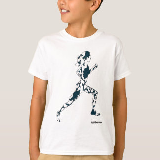 Laufende Silhouette - mit Blumen T-Shirt
