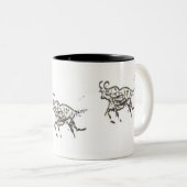 Laufende Stiere Zweifarbige Tasse (VorderseiteRechts)