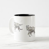 Laufende Stiere Zweifarbige Tasse (Vorderseite Links)
