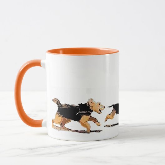 Laufende Tasse Waliser-Terriers (Links)