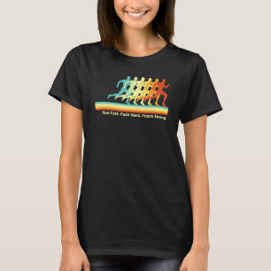 Laufende Track Field Coach Retro Sprint Runner Mot T-Shirt