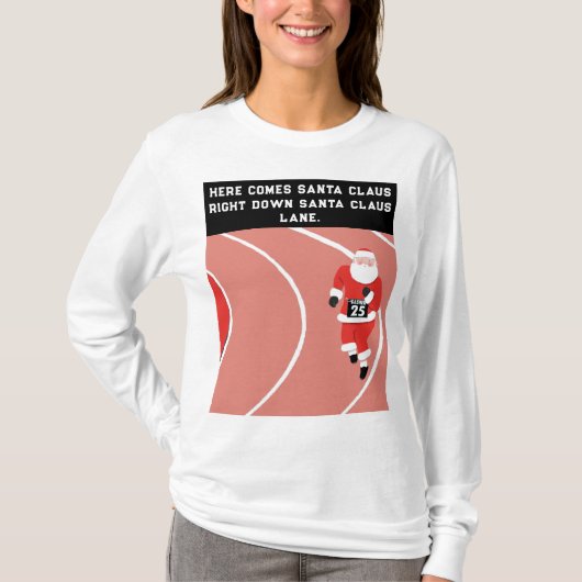 Laufende Track- und Field Christmas T - Shirt (Vorderseite)