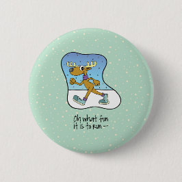 Laufende Übung Rentierweihnachtsfest Button