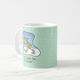 Laufende Übung Rentierweihnachtsfest Kaffeetasse