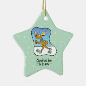 Laufende Übung Rentierweihnachtsfest Keramik Ornament (Rechts)