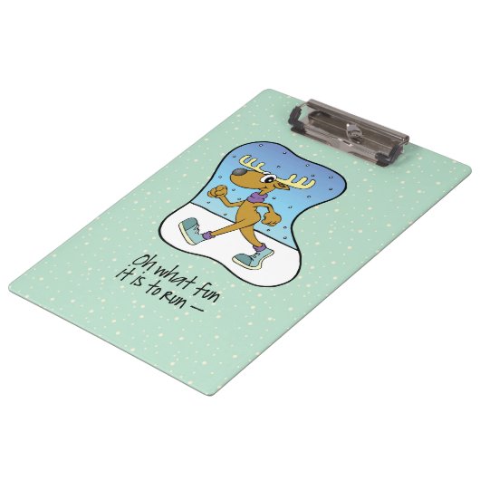 Laufende Übung Rentierweihnachtsfest Klemmbrett (Schrägansicht)