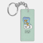 Laufende Übung Rentierweihnachtsfest Schlüsselanhänger (Vorderseite links)