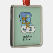 Laufende Übung Rentierweihnachtsfest Silbernes Ornament (Rechts)