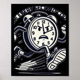 Laufende Uhr Machen Sie jeden zweiten Zähler Aufkl Poster