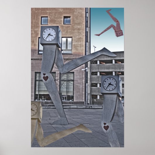 Laufende Uhren Poster Print (Vorne)