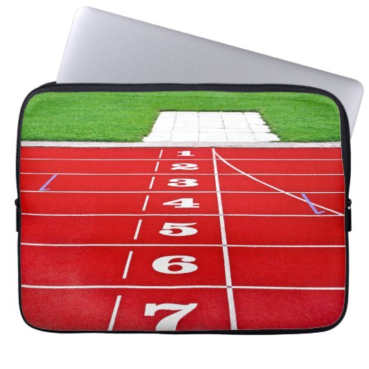Laufende Wege auf der Bahn-Laptop-Hülse Laptopschutzhülle (Vorderseite)