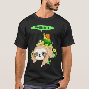 Laufende Wilde Faultier Schildkröte Schnecke T-Shirt