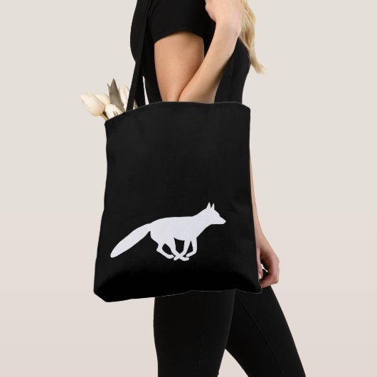 Laufende Wildtiere der White Fox-Silhouette Tasche (Von Nahem)