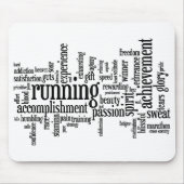 Laufende Wort-Wolken-Mausunterlage Mousepad (Vorne)