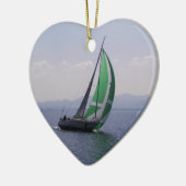 Laufende Yacht Keramik Ornament (Links)