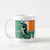 laufender Ball des Rugbyspielers, der Kaffeetasse (Links)