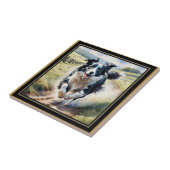 Laufender Border Collie Fliese (Seite)
