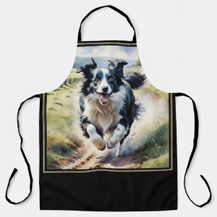 Laufender Border Collie Schürze