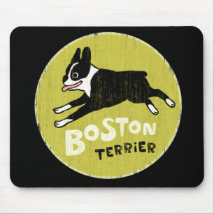 Laufender Boston-Terrier-Cartoon-Hund Energetisc Mousepad