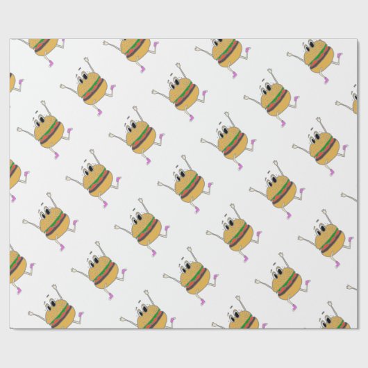 laufender Burger Geschenkpapier (Flach)