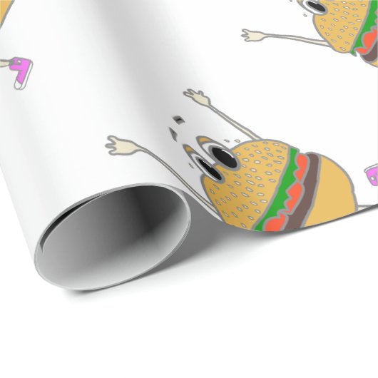 laufender Burger Geschenkpapier (Rolleneckpunkt)