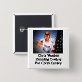 Laufender Cowboy Chris Wauben für großen Button (Vorne & Hinten)
