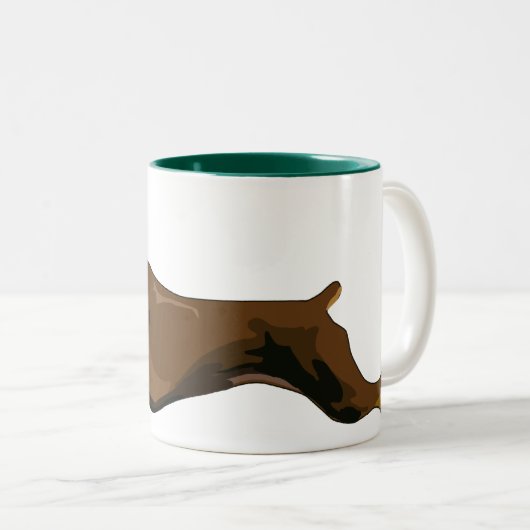 Laufender Dobermann, rot Zweifarbige Tasse (VorderseiteRechts)