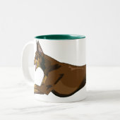 Laufender Dobermann, rot Zweifarbige Tasse (Vorderseite Links)