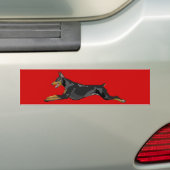 Laufender Dobermann, schwarz Autoaufkleber (Auf Auto)