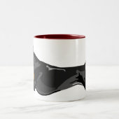 Laufender Dobermann, schwarz Zweifarbige Tasse (Mittel)