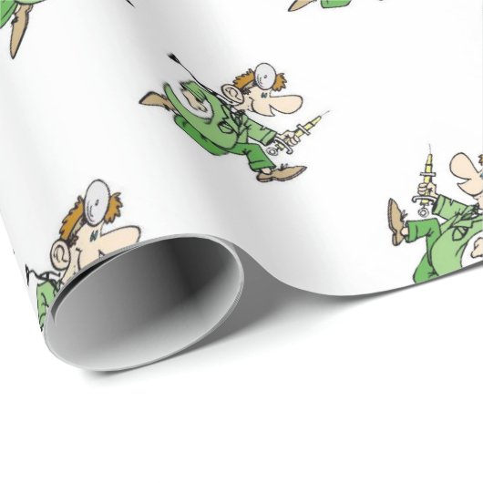 Laufender Doktor Geschenkpapier (Rolleneckpunkt)