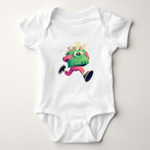 Laufender Drucker mit fliegenden Papieren – Tech H Baby Strampler