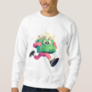 Laufender Drucker mit fliegenden Papieren – Tech H Sweatshirt
