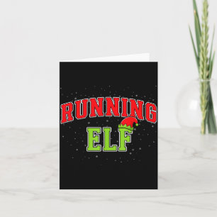 Laufender Elf Weihnachten Familie Passende Gruppe Karte