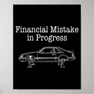 Laufender finanzieller Fehler Lustiger Automechani Poster