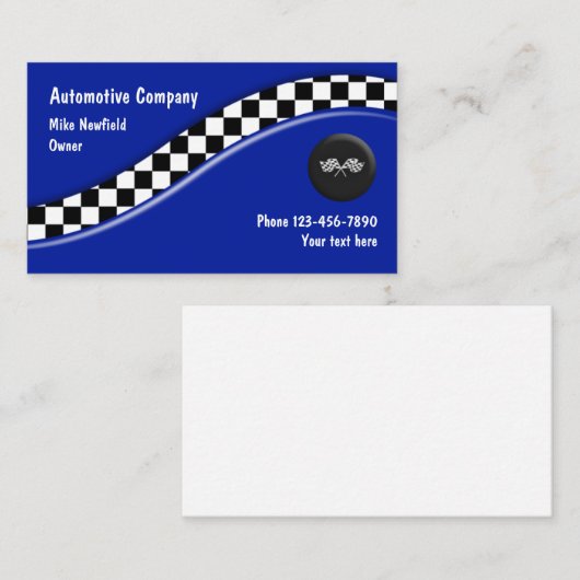Laufender Flaggen-Automobilentwurf Visitenkarte (Vorne/Hinten)
