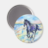 Laufender freier Pferdemagnet. Magnet (Vorderseite/Rückseite)