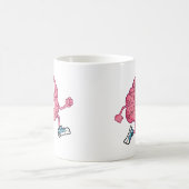 Laufender Gehirn-Cartoon-Charakter Kaffeetasse (Mittel)