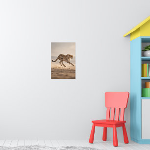Laufender Gepard über offene Ebene Wildlife-Wandbi Poster