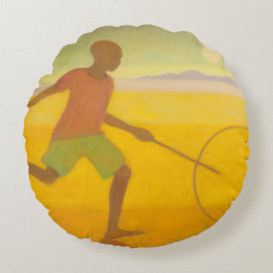 Laufender Junge 2010 Rundes Kissen