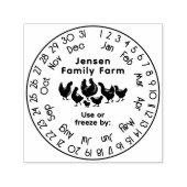 Laufender Kalender für Hühner - Fresheit Datum #2S Permastempel (Design)
